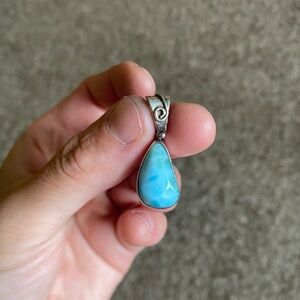 Handmade Larimar Sterling Silver Pendant